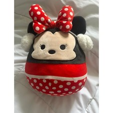 Disney Minnie Mouse Squishmallow 8 Inch Holiday Plush Earmuffs Red Polka Dot Bow