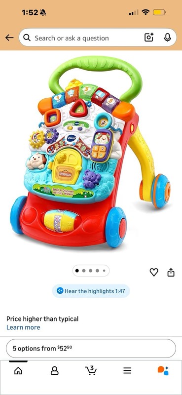 VTech Stroll & Discover Activity Walker + Accessories, Baby Toddler Toy Fold Up