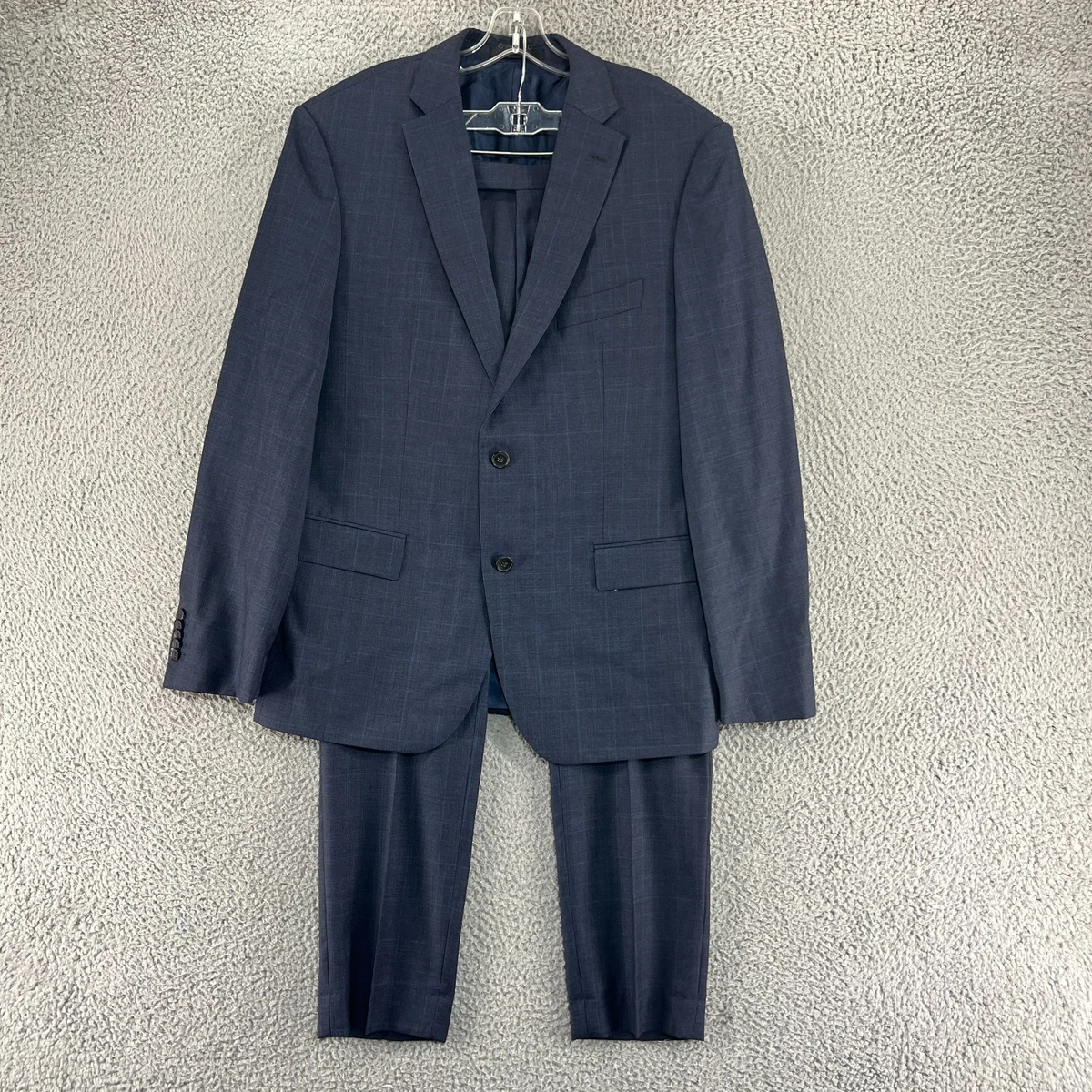 Hugo Boss Suit Mens 44R 2 Button Blue Sport Coat Jacket Pants 34