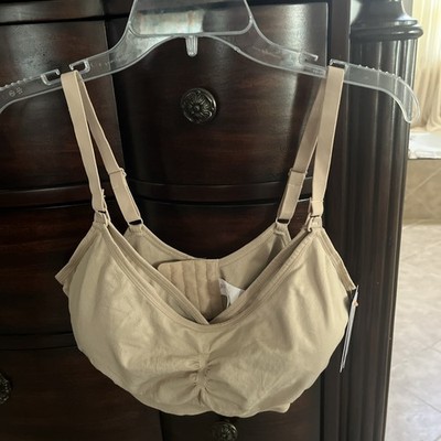 UNDER CONTROL NURSING BRA TAN MATERNITY SIZE L DROP CUP FEEDING NEW