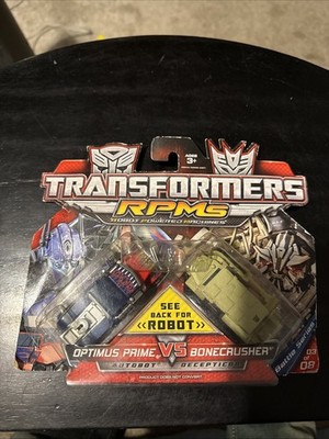 Hasbro Transformers RPMS Optimus Prime Vs BoneCrusher Toy Car Set 2008