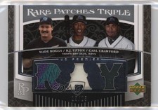 2007 Premier Rare 15/25 Wade Boggs BJ Upton Carl Crawford Triple Patch HOF k8v