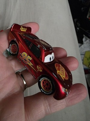 Disney Pixar Cars RARE Metallic Lightning McQueen Encyclopedia 2012 Mattel 