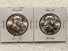 2 1962 D GEM Brilliant Uncirculated Silver Benjamin Franklin Half Dollars. NICE!