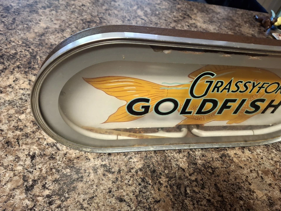 Винтажный аквариум зоомагазин оригинальный Lackner флуоресцентная травяная вилка золотая рыбка знак - Изображение 4 из 4