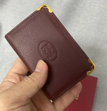 Cartier Must de Cartier Red Calfskin 4CC Card Holder Wallet Luxury Gift   