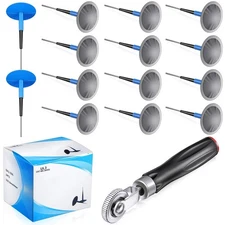 25 Pcs Tire Patches Kit Tire Patch Roller with 1.42 x 0.16 Inch Puncture Repa...