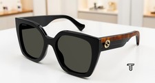 GUCCI GG1300S 001 Butterfly Acetate Black Havana Grey 55 mm Women's Sunglasses