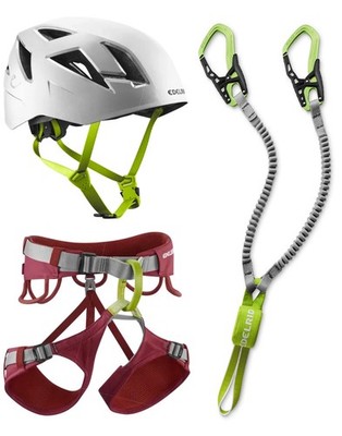 Edelrid Klettersteigset Cable Kit 6.0 - Gurt Jayne rhubarb red+ Helm Zodiac snow