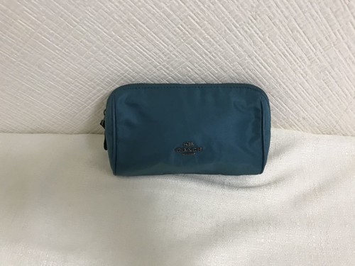 Coach Handbag Nylon Cosmetic Pouch Bag Blue Accessories