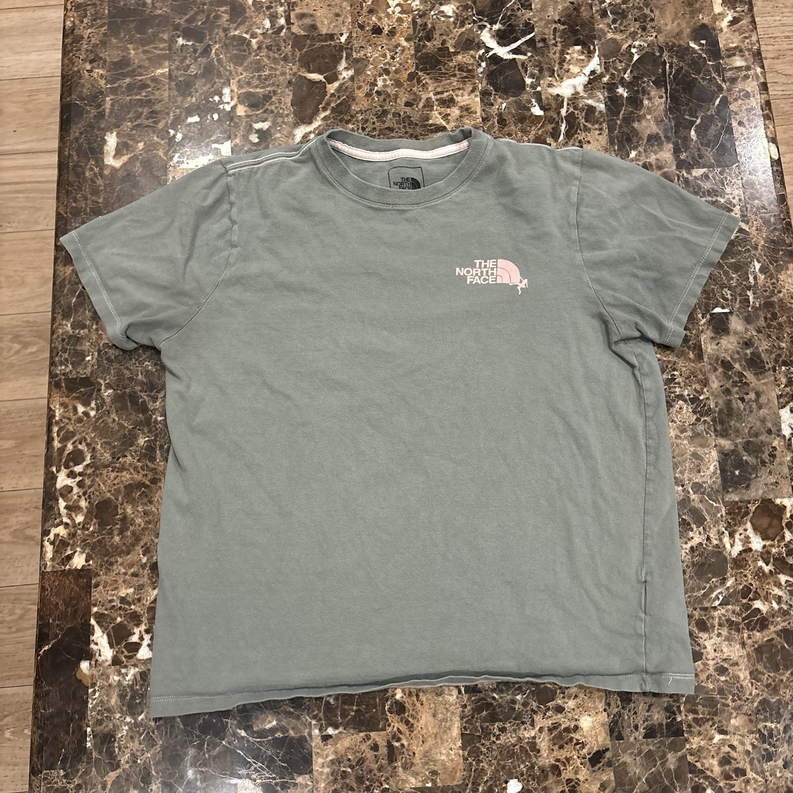 The North Face women’s Grey Pink Graphic Logo Cotton Jersey Short Sleeve T-Shirt thumbnail 5