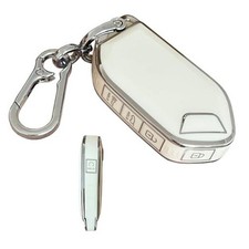 TPU For Kia Key Cover with Keychain Keyless Entry Remote Control White-silver
