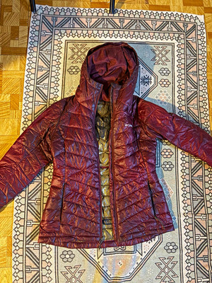 Columbia Women's Burgundy Hooded Puffer Jacket Full Zip Logo Size M