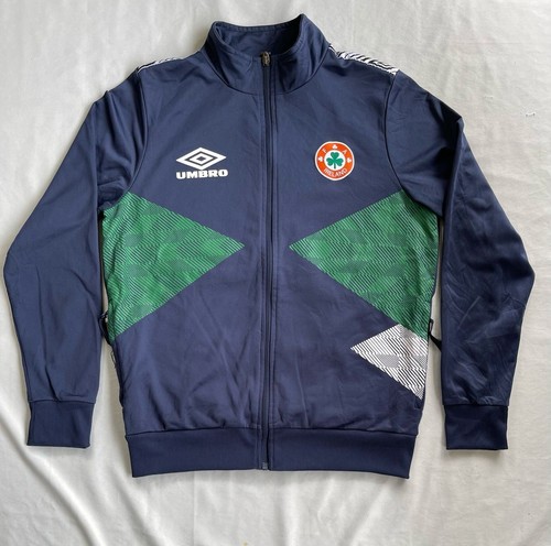 REPUBLIC OF IRELAND Umbro Zipper Jacket Football Soccer National Team jersey vtg