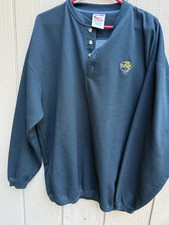 Vintage Cadre Athletic Jacksonville Jaguars Logo Button Henley Shirt Men Sz  L