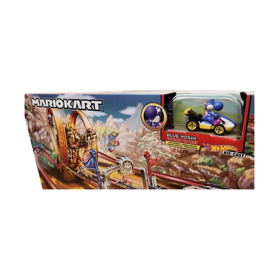 Mario Kart - BOWSER'S CASTLE CHAOS Circuito Pista Set AZUL YOSHI Hot Wheels 2020 Foto 3 de 4