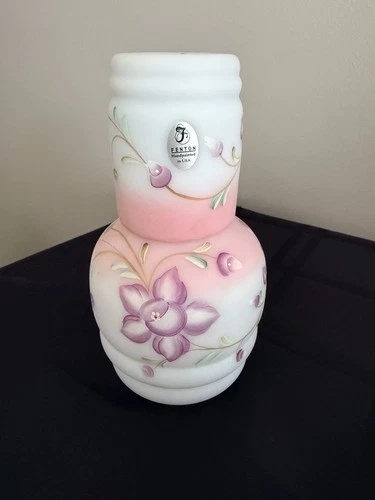 Fenton Blue Burmese Tumble Up Hand Painted Members Only