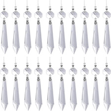 20 Pieces Clear Chandelier Crystals, 63Mm Replacement Crystal Icicle Prisms Pend
