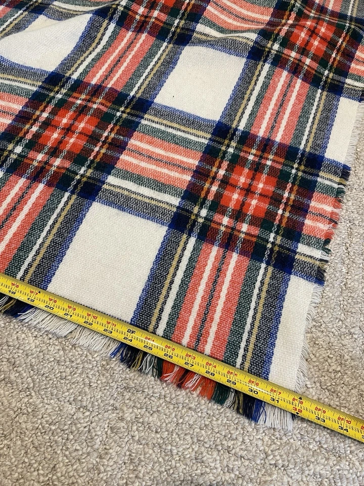Old Navy Plaid Rectangular Blanket Scarf Shawl Pashmina Red Blue Black White - Image 2 of 3