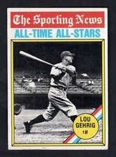 1976 Topps Baseball Card #341 Lou Gehrig All-Time All-Stars HOF NY Yankees VG
