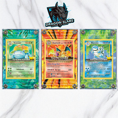 x3 Pokemon Charizard Blastoise Venusaur Base Extended Artwork Case