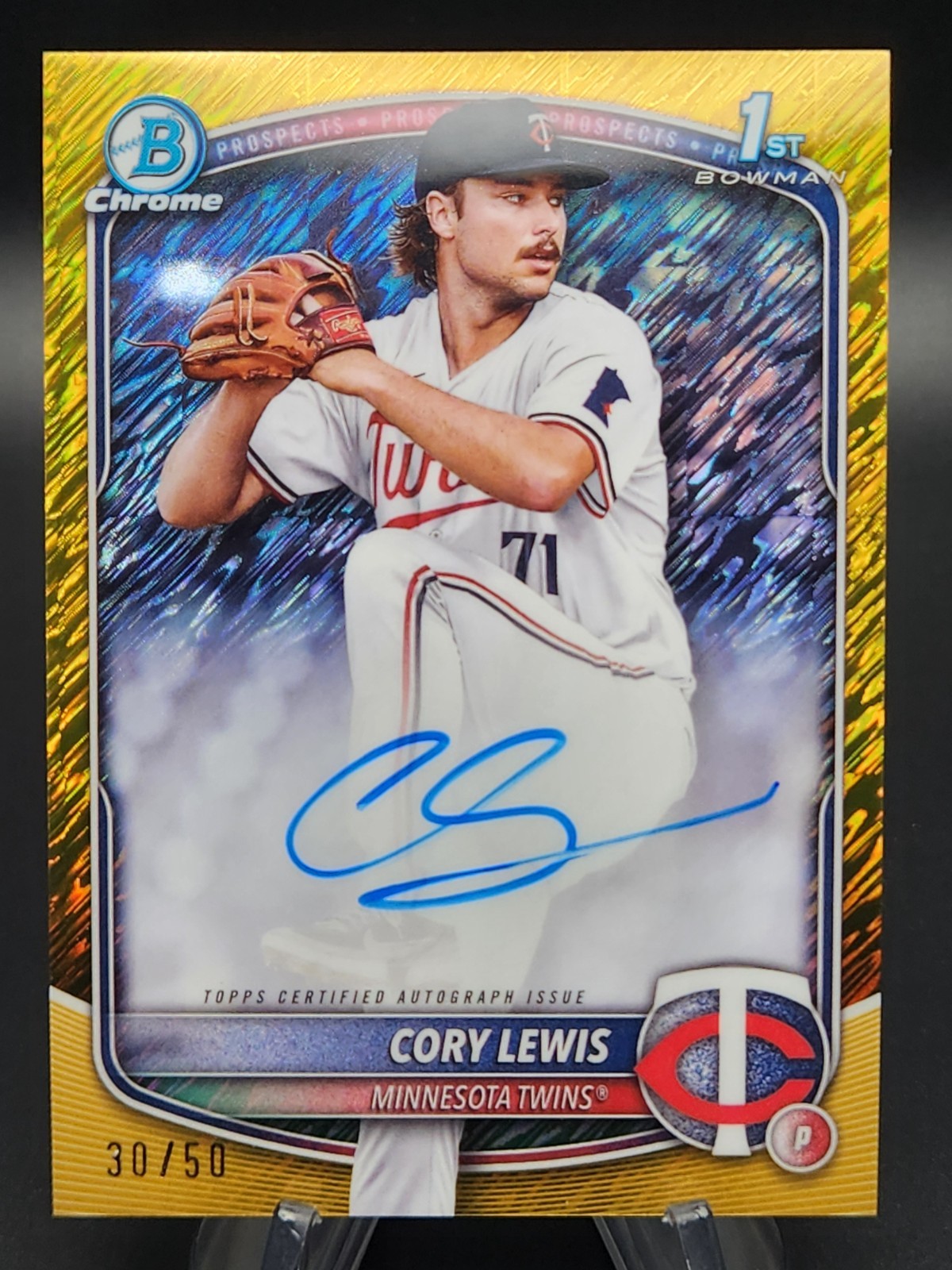 Cory Lewis 2025 Bowman Chrome 1st Bowman Auto Gold Shimmer #30/50