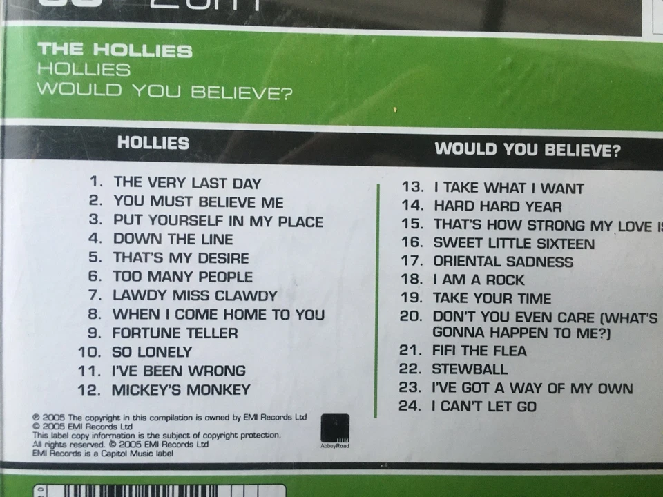 THE HOLLIES - Hollies (1965) / Would You Believe (1966) CD 2005 EMI Exc Cond! - Image 2 of 2