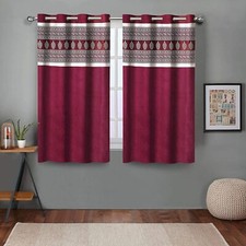 New 2 Piece Eyelet Window Curtain Set - 5 ft