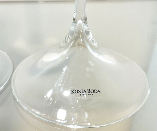Kosta Boda Schweden 2 Fanfare Kristall Kerzenhalter signiert Kjell Engman 9" hoch - Bild 4 von 8