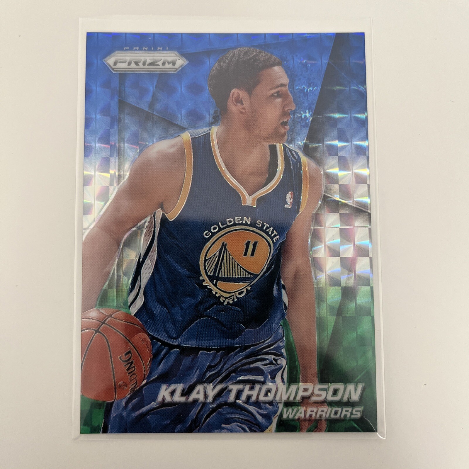 Klay Thompson 2014-15 Panini Prizm Green Blue Mosaic Prizm Warriors #126