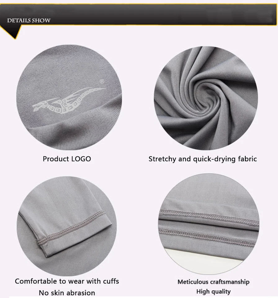 Men Cycling Base Layer Bicycle Long Jersey Sports Running Shirt Moisture Wicking - Image 4 of 4