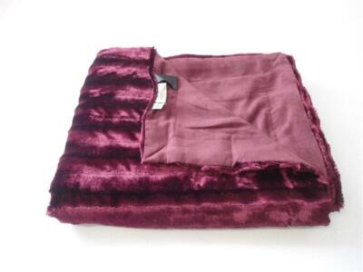 PANIKER PLAID TUCHDECKE MIT KUNSTHAAR 120 X 160 VIOLETT