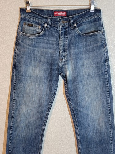 lee premium select jeans men size 31x33 regular fit straight leg distressed blue - Picture 4 of 10