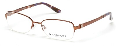 Marcolin MA5011 045 Brown Metal Half Rim Optical Eyeglasses Frame 54-17-140 RX