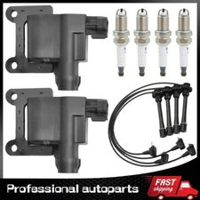 2 Ignition Coil & Wireset & 4 Platinum Spark Plug for Toyota Solara 2.2L UF180