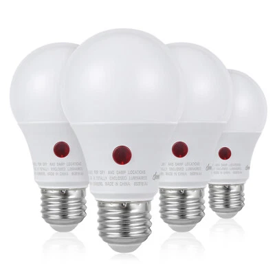 DEWENWILS Dusk to Dawn LED Sensor Light Bulb- 4 Pack Automatic On/Off, Daylight