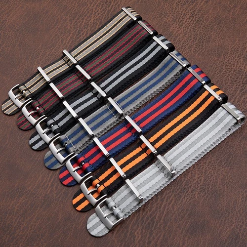 Correa de lona de nailon de 20 mm y 22 mm para relojes universales Omega Seamaster Tudor - Imagen 1 de 27