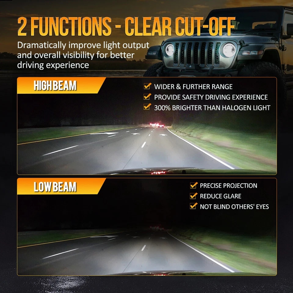 Faros LED redondos más nuevos de 9 pulgadas con DRL para Jeep Gladiator JT 2018-2022 Foto 3 de 4