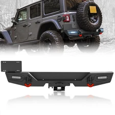 Rear Bumper W/ 2" Hitch Receiver For 2018-2025 Jeep Wrangler JL JLU Unlimited