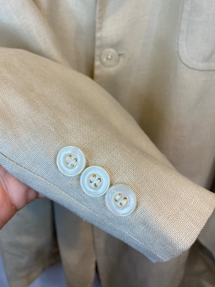 Blazer chaqueta deportiva RRL Double RL Ralph Lauren 100 % lino blanco roto para hombre XL Foto 4 de 4