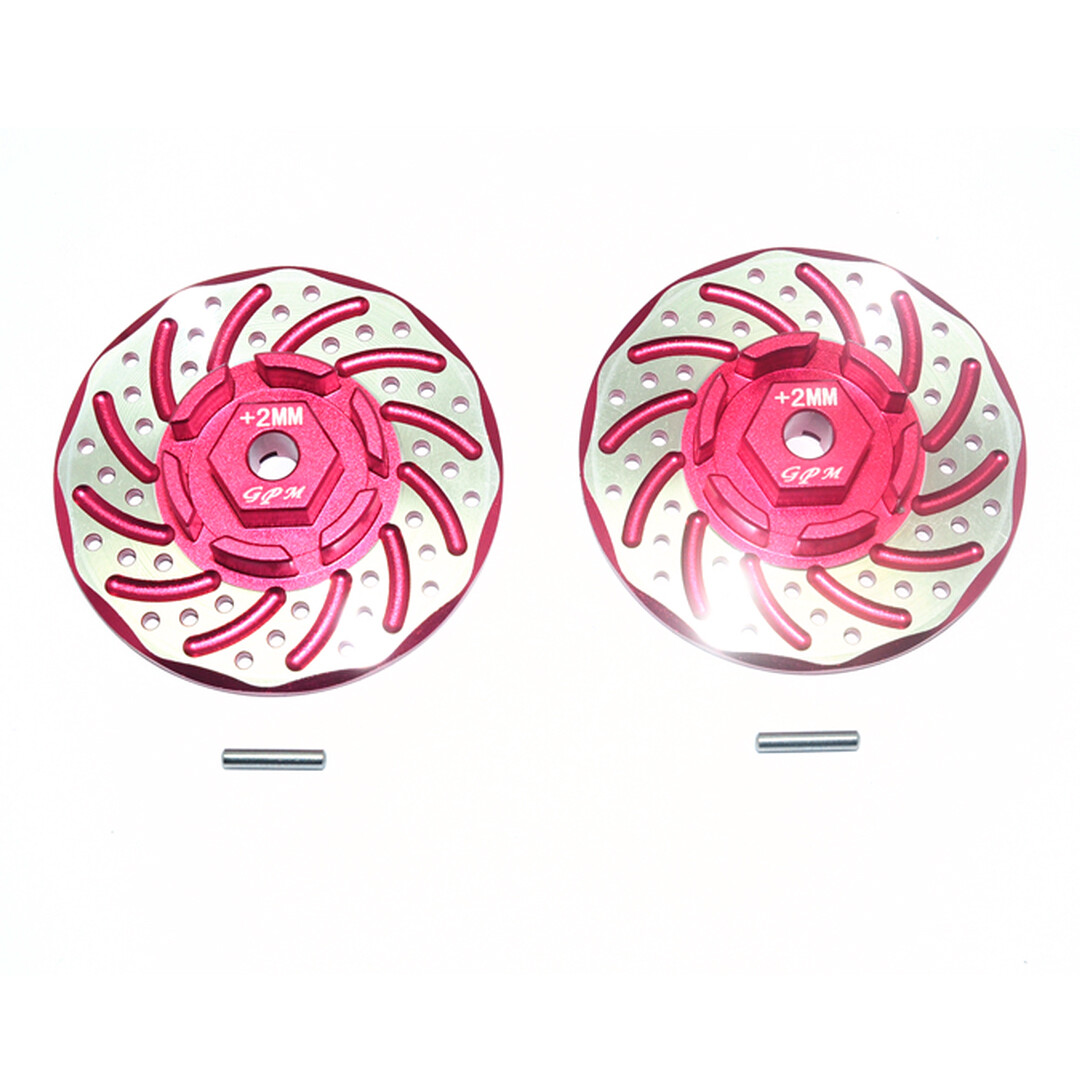 GPM Racing Alum +2mm Hex Red w/ Brake Disk & Silver Lining