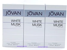 Lot of 3 Pc - Jovan White Musk by Coty 3 fl oz Spray Cologne for Men New in box
