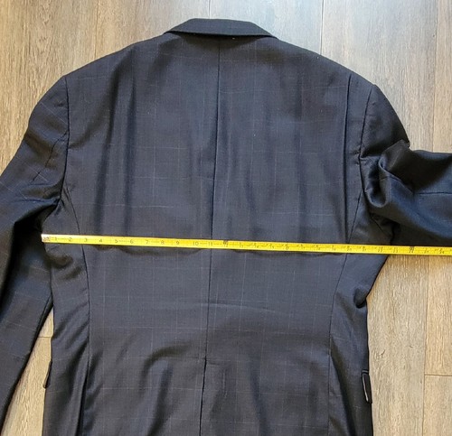Hart Schaffner Marx Mens 46 R Suit Coat Gray Pinstriped Blazer Jacket - Picture 9 of 11