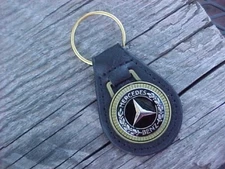 MERCEDES BENZ GOLD LEATHER KEY FOB VINTAGE NOS HI-QUALITY FINE TOP GRAIN