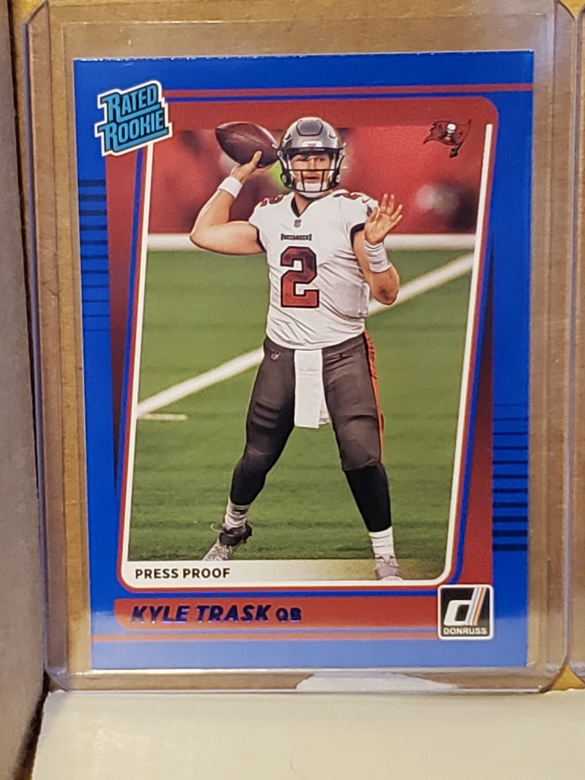 Kyle Trask 2021 Donruss Blue Press Proof Rated Rookie Card Tampa Bay Buccaneers