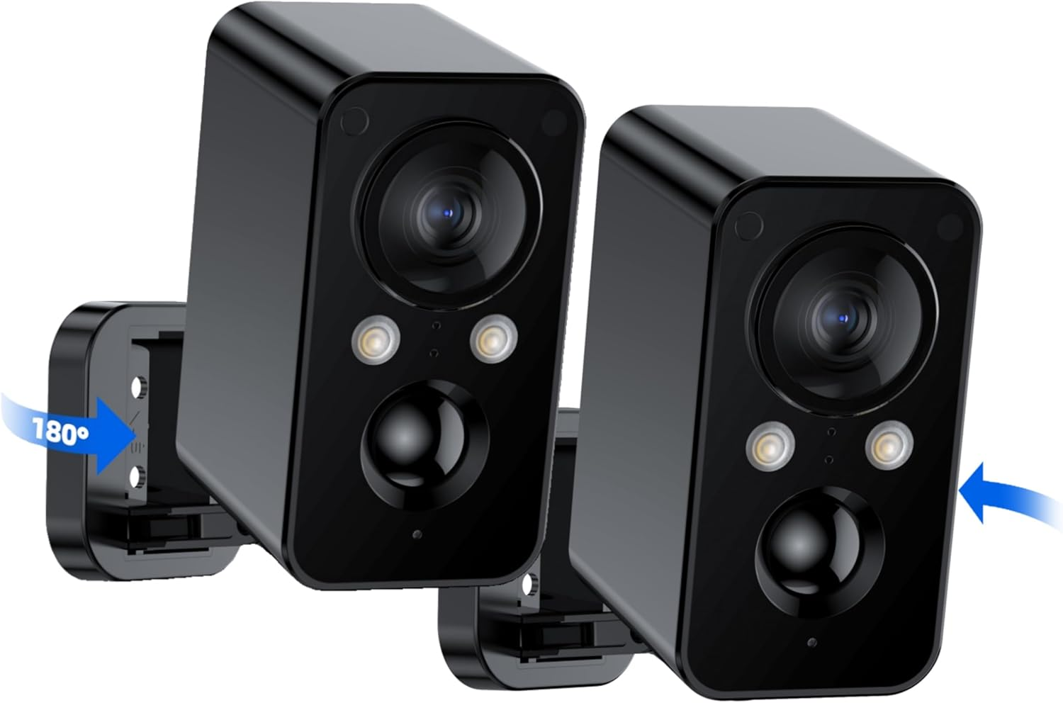 2Packs Security Cameras Wireless Outdoor: 180° Horizontal Cameras for Home Secur