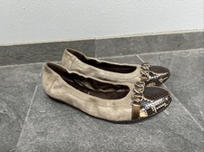 AGL Attilio Giusti Leombruni Snakeskin Captoe Ballet Flats Size 38 US 8 Monika