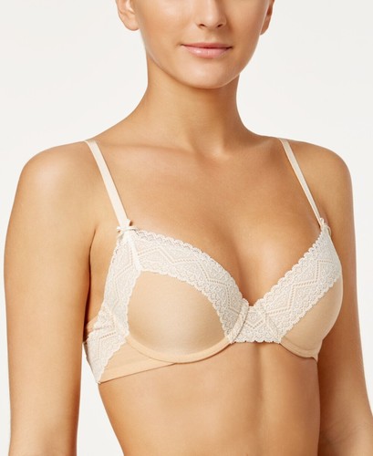 Sujetador de encaje Heidi By Heidi Klum liso jaspeado para mujer talla 32D color almendra tostada