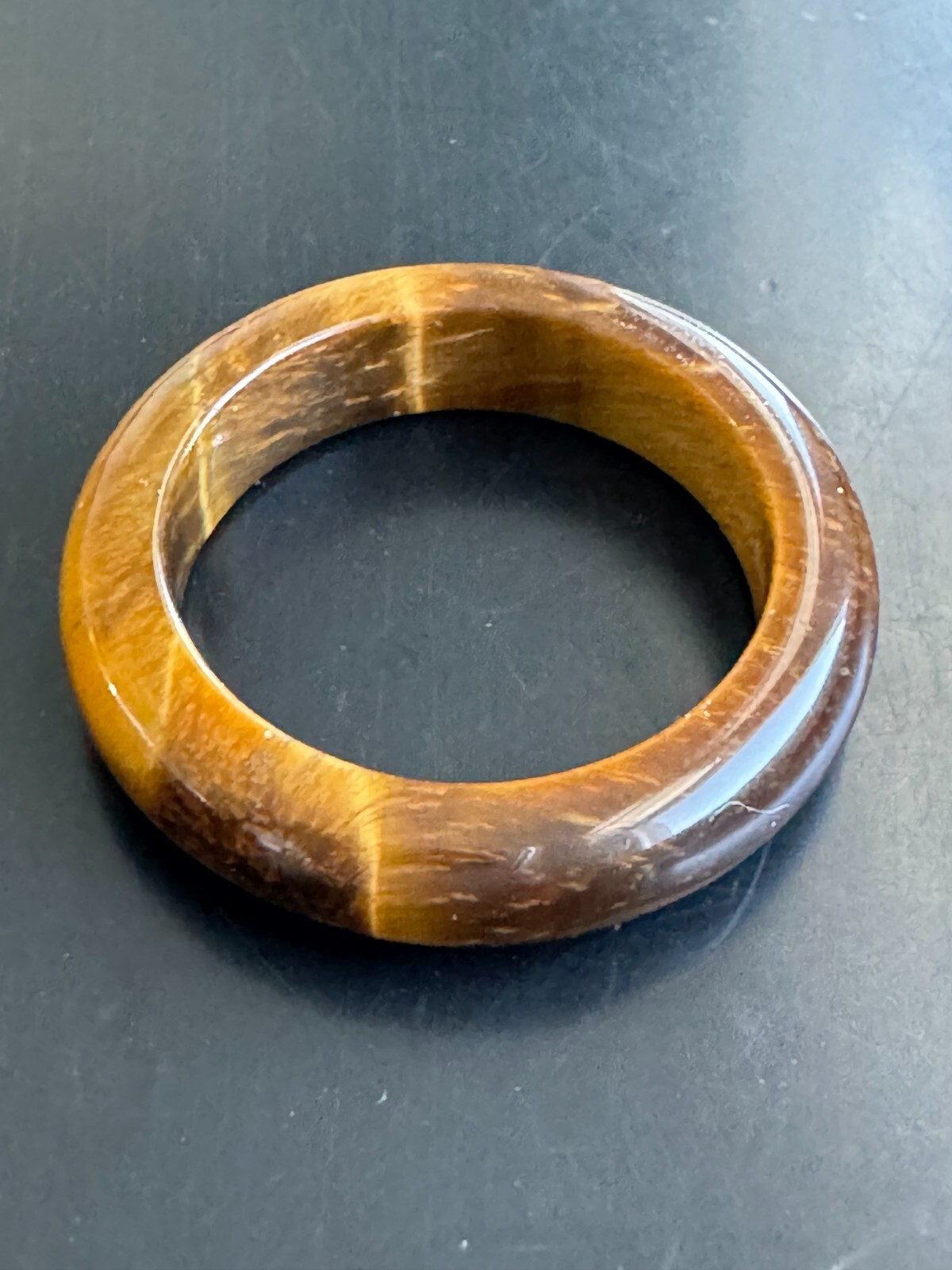 SOLID TIGER'S EYE BAND RING SIZE 9 - image 1