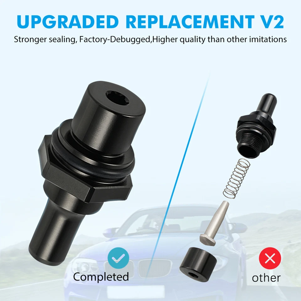 Repuesto de válvula PCV de rendimiento mejorado para BMW N54 135i 335i 535i 740i X6 Z4 Foto 3 de 4